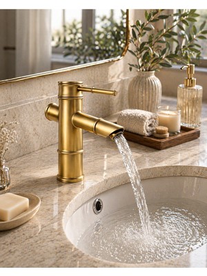 Viosa Eskitme Antik Bambu Lavabo Bataryası Osmanlı Tip Nostalji Musluk