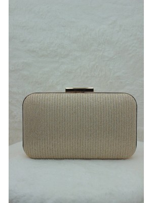 She Poly Abiye Çanta Clutch Portföy Askılı Omuz ve El Çantası Çupra Altın 2023