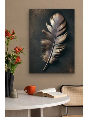 Bezos Bronz Tüy Kanvas Tablo 70X100CM