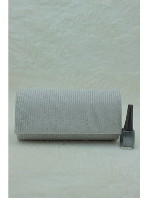 She Poly Abiye Çanta Clutch Portföy Askılı Omuz ve El Çantası Çupra Gümüş 2023
