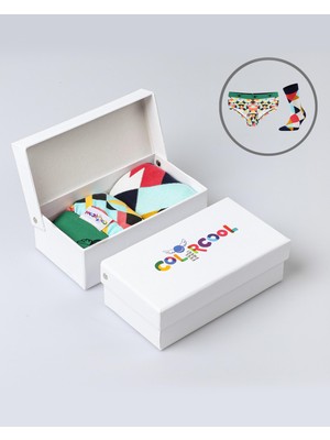 Bolero Geometric Retro Desen Hipster ve Çorap