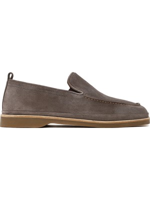 Derimod Erkek Vizon Süet Deri Casual Loafer 26SFD621710