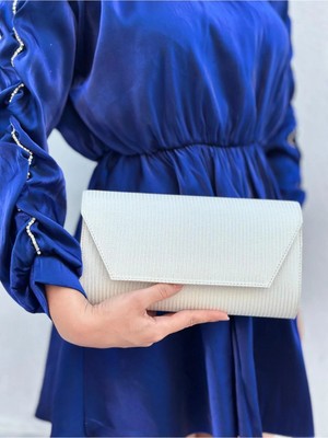 She Poly Kadın Çupra Sedef Abiye Clutch Portföy El Gece Düğün Çantası