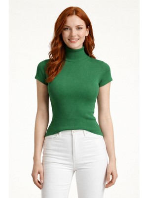 Neden Tekstil Boğazlı Yarasa Kollu Fitilli Crop Bluz