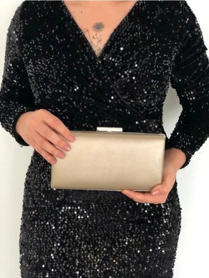 She Poly Kumaş Bronz Abiye Çanta