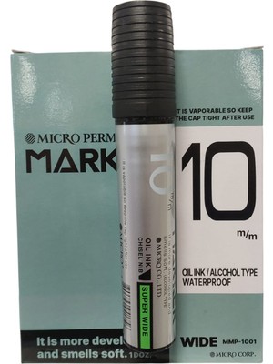  micro permanent markör kalem (koli kalemi) kesik uç 10 mm siyah mc-pmk10-s (12 li paket)