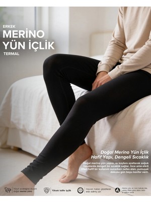 Bolero Erkek Termal Alt Yün Içlik Siyah