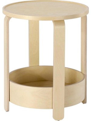 Ikea Borgeby Yan Sehpa - Huş Kaplama, Ø48 cm Çap, 55 cm Yükseklik