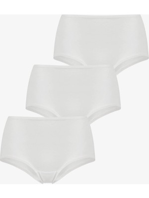 Bolero Kadın 3'lü Yüksek Bel Slip Külot Beyaz