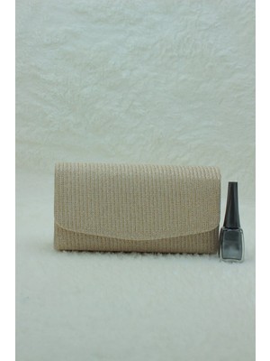She Poly Abiye Çanta Clutch Portföy Askılı Omuz ve El Çantası Çupra Altın 2023