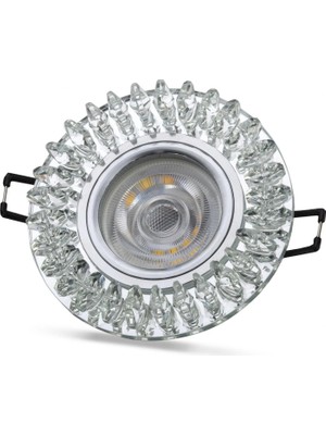 Sora Home Noas YL65 1727 Troya LED Çerçeveli 4000K Kristal Cam Spot Kasa - Priz ve Anahtar Için Uyumlu Çerçeve