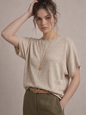 Neden Tekstil Kadın Basic Relaxed Keten Bluz