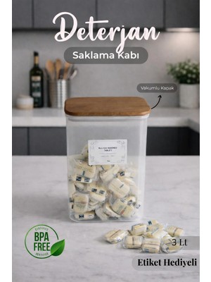 Nyl Home Doğal Ahşap Vakumlu Kapaklı 3 Litre Tablet Saklama Kutusu Bej Renk
