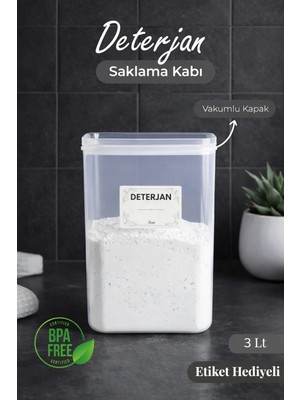 Nyl Home Tekli Vakumlu Kapak Toz Deterjan Kutusu Etiketli 3 Litre