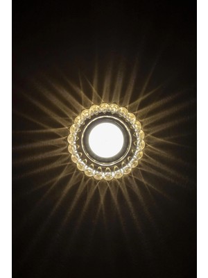 Sora Home Noas YL65 1667 Geras LED Çerçeveli 4000K Kristal Cam Spot Kasa - Priz ve Anahtar Için Uyumlu Çerçeve