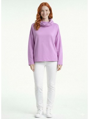 Neden Tekstil Oversize Kadın Sweatshirt Kapüşonlu Rahat Kalıp