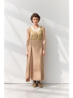 Kadriye Baştürk Godeli Etek Camel
