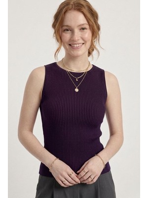 Neden Tekstil Kadın Fitilli Triko Atlet Slim Fit Yazlık Kolsuz Bluz