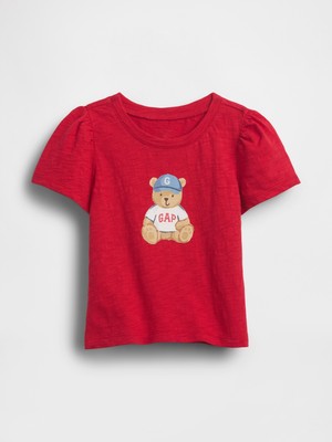Gap Kız Bebek Kırmızı Brannan Bear T-Shirt