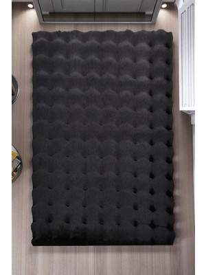GÜLCEM HOME Premium Siyah Yumuşak Bubble Kaymaz Özel Taban Peluş Halı Yolluk