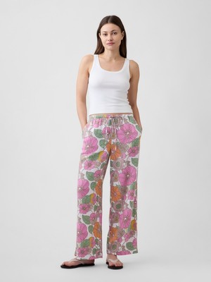 Gap Kadın Çok Renkli Mid Rise Pull-On Wide-Leg Pantolon