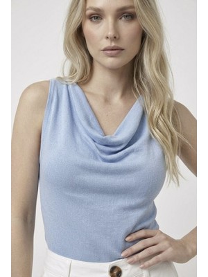 Neden Tekstil Degaje Yaka Kolsuz Triko Bluz