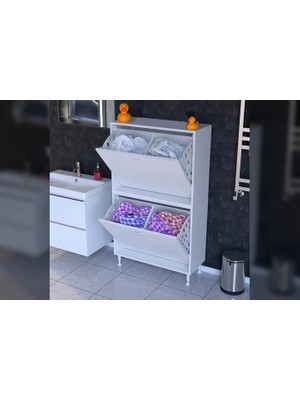 Vivense Ilkim Alt ve Üst Modül Sepetli Banyo Dolabı, 85 cm