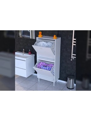 Vivense Ilkim Alt ve Üst Modül Sepetli Banyo Dolabı, 65 cm