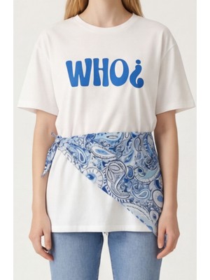 Belirtilmemiş Şal Detaylı T-Shirt