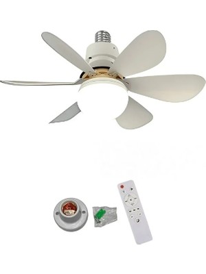 Ensiga LED Işıklı Uzaktan Kumandalı 56 cm 6 Yapraklı Tavan Vantilatörü Kristal Lambalı