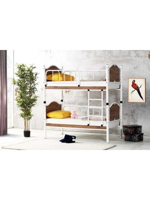 Vivense Argimo Inci Bebek Ayrılabilir Metal Ranza, Ceviz, 90X190