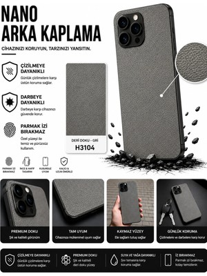 Astakos 3m Küçük Desen Deri Doku Gri Arka Kaplama Vivo X200 Ultra
