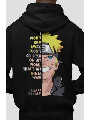 Sevbano Naruto Uzumaki Anime Sırt Baskılı Unisex Oversize Penye Hoodie