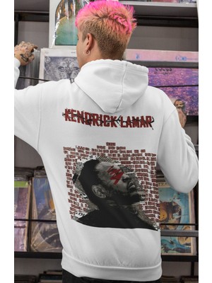 Sevbano Kendrick Lamar Rapper Şarkıcı Sırt Baskılı Unisex Oversize Penye Hoodie