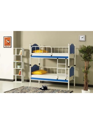 Vivense Argimo Inci Bebek Ayrılabilir Metal Ranza, Mavi, 90X190