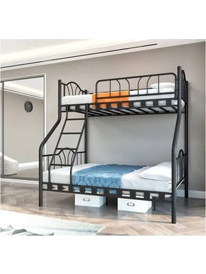Vivense Argimo Imaj Üç Kişilik Metal Ranza, Siyah, 90X190