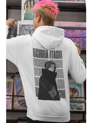 Sevbano Itachi Uchiha Naruto Anime Sırt Baskılı Unisex Oversize Penye Hoodie