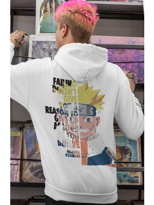 Sevbano Naruto Uzumaki Anime Sırt Baskılı Unisex Oversize Penye Hoodie