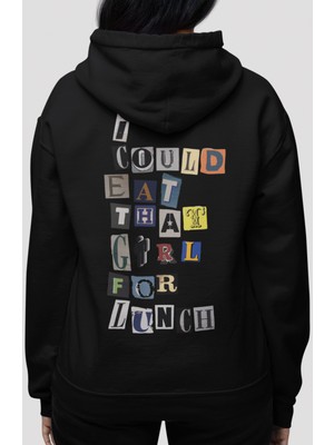 Sevbano Tasarım Billie Eilish Şarkıcı Sırt Baskılı Unisex Oversize Penye Hoodie