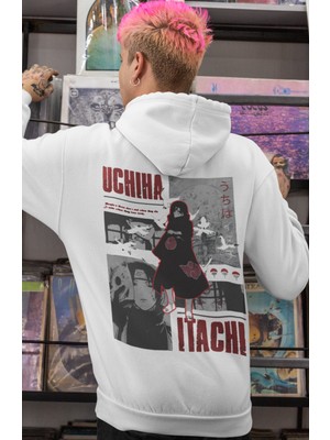 Sevbano Itachi Uchiha Naruto Anime Sırt Baskılı Unisex Oversize Penye Hoodie