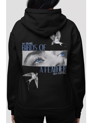 Sevbano Billie Eilish Şarkıcı Sırt Baskılı Unisex Oversize Penye Hoodie