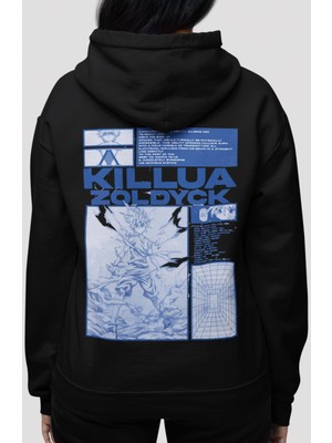 Sevbano Killua Zoldyck Hunter x Hunter Anime Sırt Baskılı Unisex Oversize Penye Hoodie