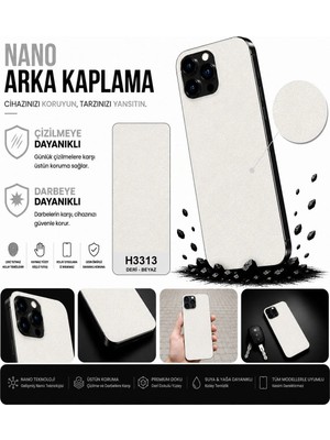 Astakos Vivo X200 Ultra Uyumlu H3313 3m Liçi Beyaz Deri Serisi Arka Kaplama