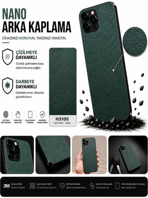 Astakos Vivo X200 Ultra Uyumlu H3105 3m Liçi Doku Yeşil Deri Serisi Arka Kaplama