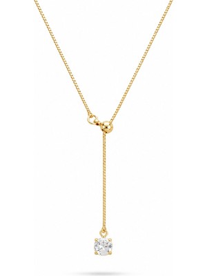 Serelya Pirinç Gold Renk Asansörlü Model Kadın Kolye