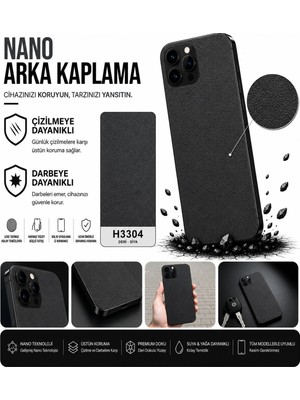 Astakos Vivo X200 Ultra Uyumlu H3304 Deri Siyah Serisi 3m Arka Kaplama