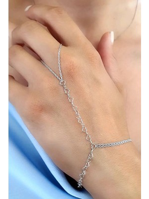 Ose Shop Kalp Şeklinde Zincir Detaylı 925 Ayar Gümüş Şahmeran