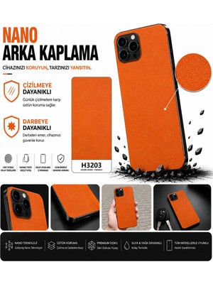 Astakos Vivo X200 Ultra Uyumlu H3203 Deri Serisi 3m Arka Kaplama Turuncu