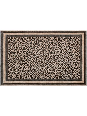 Vivense Moretti Nordi Leopar Desenli Makine Dokuma Halı, Siyah, 200X290