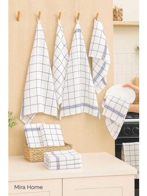 Mira Home 10 Lu Lüks Bulaşık Kurulama Bezi ve Mutfak Peçetesi 50X70 cm Daily Beyaz